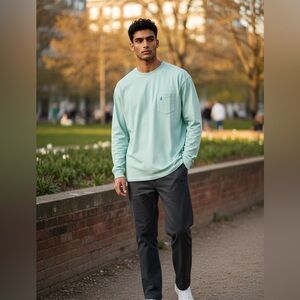 NWT Johnnie-O Light Teal Long-Sleeved Shirt